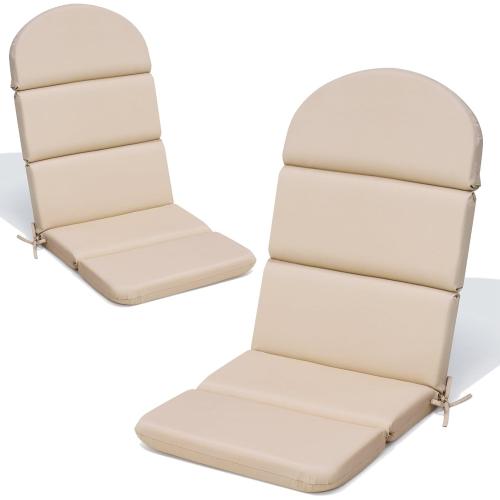 50x19.6 In Adirondack Chair Cushion Set of 2, Outdoor Chair Cushion | Water Resistant Patio Cushion, Fade Resistant, Outdoor Rocking Chair Cushions, Full Back Support, Beige