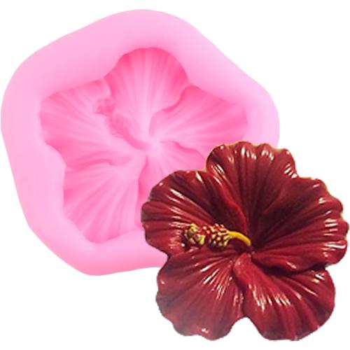 Flower Silicone Mold Hibiscus Flower Fondant Molds For Cake Decorating Cupcake Topper Candy Chocolate Gum Paste Polymer Clay