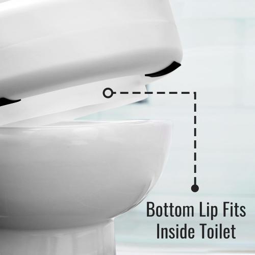 HealthSmart Enhanced Comfort 5 Raised (Round) Toilet Seat Risers for Seniors 5 Slip Resistant Pads FSA/HSA Eligible Padded Toilet Seat Elevation 15.7 x 15.2 x 6.1