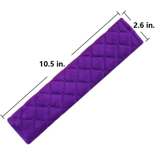 MIRKOO Car Seat Belt Cover Pad, 2-Pack Soft Car Safety Seat Belt Strap Shoulder Pad for Adults and Children, Suitable for Car Seat Belt, Backpack, Shoulder Bag, Laptop Computer Bag (Purple)