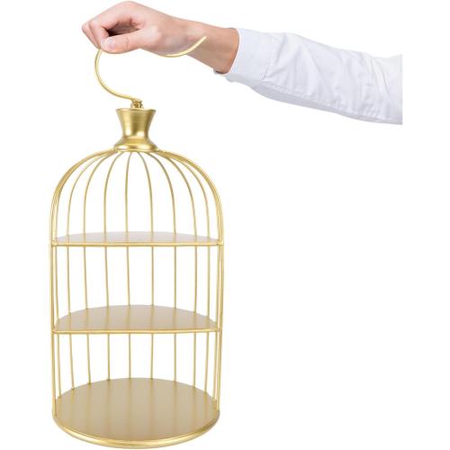 3 Tier Metal Bird Cage Cupcake Cake Stand, Dessert Display for Wedding, Party, Birthday, Baby Shower Celebrations, Home Decoration
