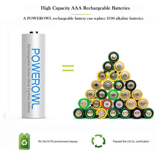 Rechargeable AAA Batteries with Charger, Advanced Individual Cell Battery Charger, High Capacity Low Self Discharge Ni-MH Triple A Batteries -Qty8