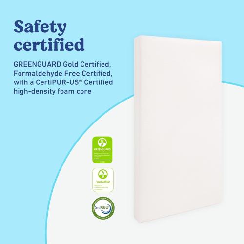 Graco Premium Crib & Toddler Mattress – GREENGUARD Gold Certified & CertiPUR-US Certified, Fits All Standard Crib & Toddler Beds, Waterproof Sleep Surface, Machine-Washable Outer Cover for Easy Care