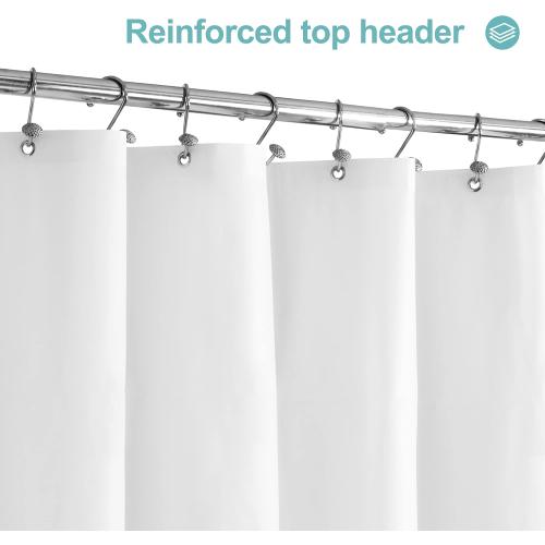 Mrs Awesome White Shower Curtain Liner with 3 Magnets, 72x72 Premium Flexible Sturdy Plastic Shower Curtain for Bathroom Lightweight & Waterproof, White