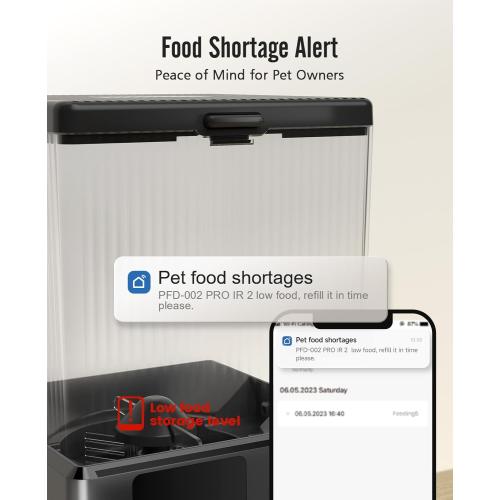 oneisall Automatic Cat Feeder with 5G WiFi, Automatic Cat Food Dispenser for 2 Cats Small Pets, 20 Cups/5L Timed Dry Food Dispenser with APP Control