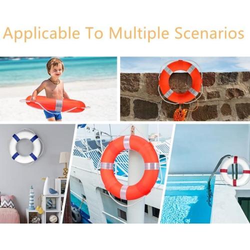 Size 20 Inch Color Orange Life Preserver Ring with Water Floating Lifesaving Rope 98.4FT Set, Swim Foam Buoy Swimming Pool Safety Throwing Ring Rope Rescue Lifeguard Wall Decoration