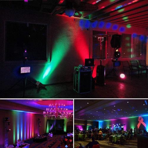 4 Pack Black MOSFiATA Par Lights 4 Pack, RGB 36 LED Stage Light Sound Activated DMX Control, 7 Modes Uplighting with Remote Control Stage Lighting, DJ Party Light for Club KTV Disco Party（4 Pack）