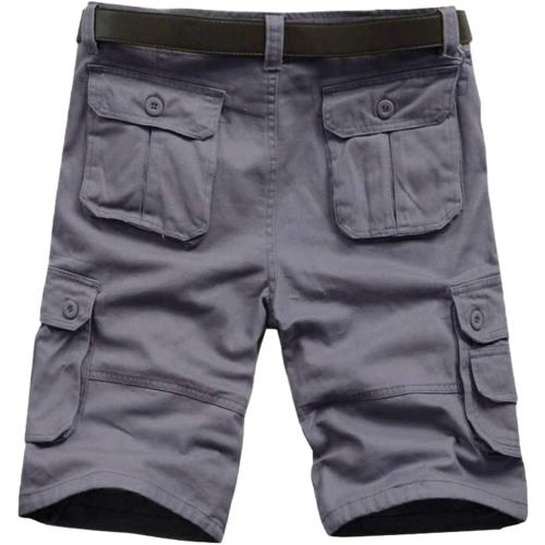 AKARMY Men's Lightweight Cotton Cargo Shorts,Relaxed Fit Casual Multi-Pocket Outdoor Shorts (Size 42)