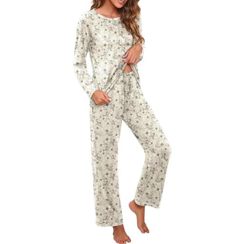 Medium Madwell Women's Pajama Set Long Sleeve Sleepwear Ladies Soft Pjs Lounge Set