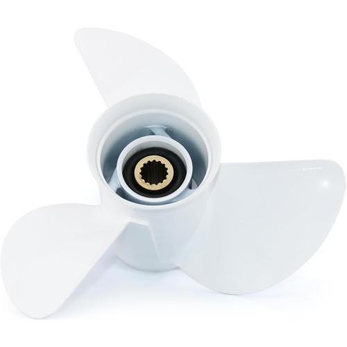 CAPTAIN Outboard Propeller fit Yamaha 115 T50 60 70 75 80 85 90 100 130 HP Engines, OEM 15 Spline Tooth Outboard Prop, RH Aluminum Propellers