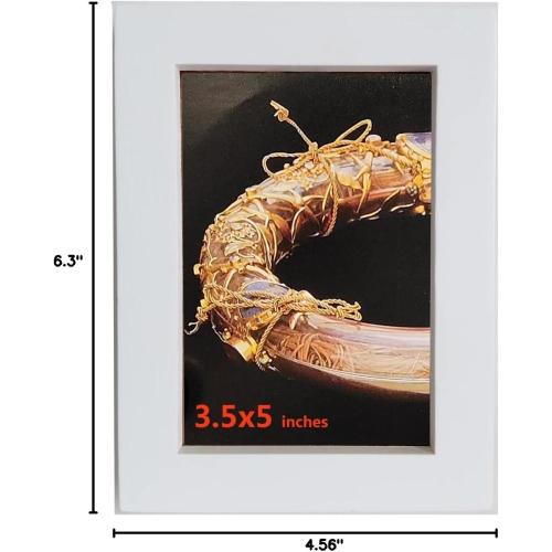 3.5x5 Picture Frames White. Solid Wood, Plastic Panel.The Protective Film Must be Removed.