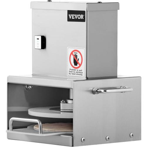 VEVOR Electric Pizza Dough Press Machine, 6 Inch Pizza Pastry Press Plate, Stainless Steel Bread Presser, Commercial Forming Machine with Adjustable Thickness and 100 Sheets of Parchment Paper