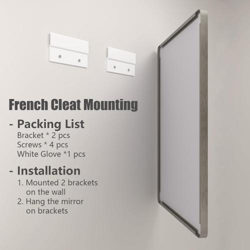 28x32 Silver Bathroom Mirror for Wall, Brushed Metal Framed Bathroom Vanity Mirror, Modern Rounded Corner Rectangle Mirror, Anti-Rust (Horizontal/Vertical)
