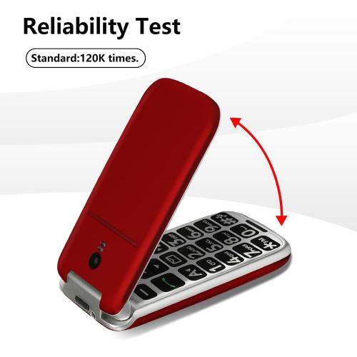 artfone 4G Volte Flip Phones Unlocked for Seniors丨Big Buttons Cell Phone for Elderly & Kids丨Clear Sound丨SOS Button丨Talking Clock丨Speed Dial丨Charging Dock丨Camera丨Talking Numbers丨USB-C,T-Mobile - G3 Red