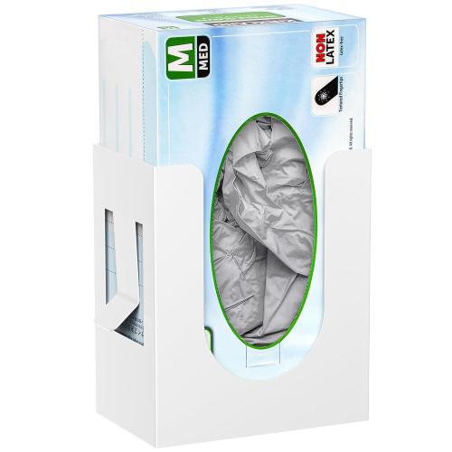 Color White  Magnetic Glove Box Holder, Wall Mount Metal Rubber Disposable Latex Gloves Tissue Dispenser for Tool Box Garage Workshop Kitchen, White
