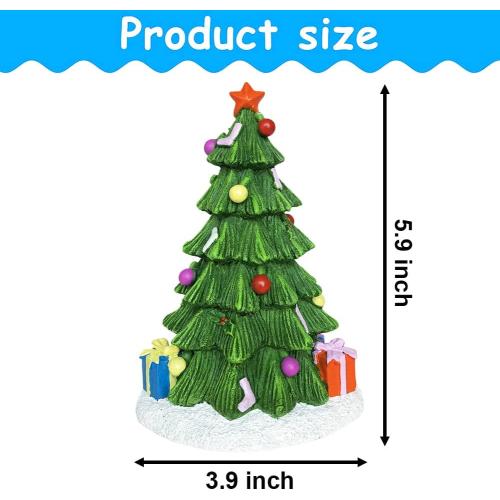 SLOCME Aquarium Christmas Tree Decorations - Fish Tank Christmas Tree Statue Holiday Decoration for Aquarium Betta Fish