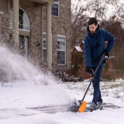 Cordless Snow Blowers, Electric Snow Sweeper with 2 Batteries, Adjustable Handle, Battery Powered Snow Shovel, Small Hand Push Snow Removal, Snow Truck for Courtyards Gardens Paths