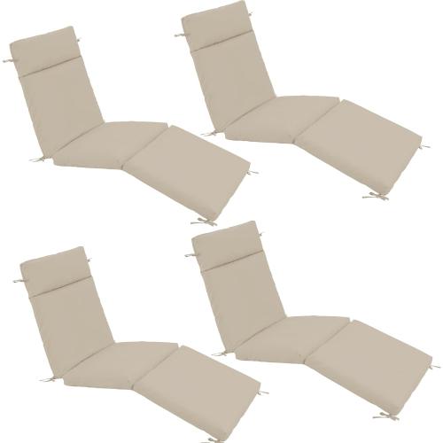 Chaise Lounge Cushion 72x21x3 Inch ?Set of 4 Outdoor Lounge Chair Cushions, Lounger Pad Replacement with Fade-Resistant, Removable & Machine-Washable Covers, Ideal for Patio Chaise Chairs, Cream