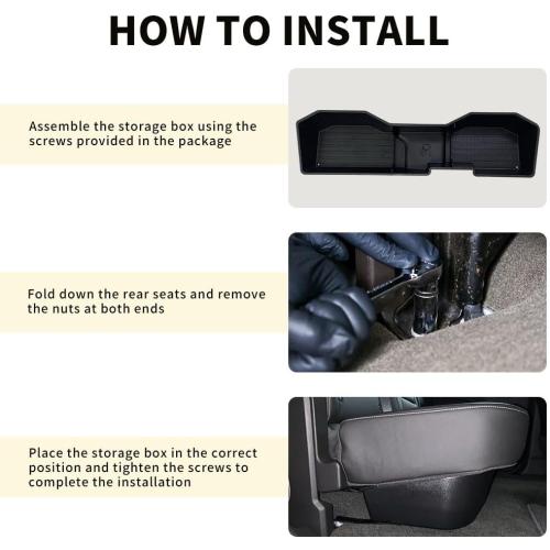 MAXDOM Under Seat Storage Fit for (2007-2018) Chevy Silverado 1500/GMC Sierra 1500 (2007-2019) 2500HD 3500HD Crew Cab Rear Underseat Organizer Box
