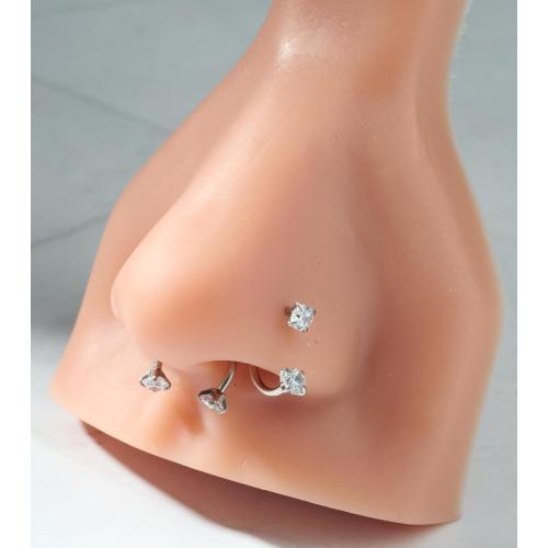 MODRSA Nose Rings 20g Nose Rings Hoops Nose Studs Nose Rings for Women Surgical Steel Nose Hoops 20 Gauge Nose Screw Nose Piercing Jewelry Silver Rose Gold
