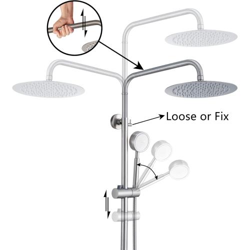 Shower Faucet - Shower Faucets Sets Complete, Shower System - Outdoor Shower Kit/Outdoor Shower Enclosure/Outdoor Shower Fixtures W/ SS304 Shower Head & Handheld High Pressure, Brushed Nickel