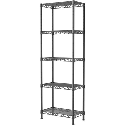 SINGAYE Metal Shelves Wire Shelving：Storage Rack Standing Units Shelf for Kitchen Laundry Bathroom Closet Organizers Pantry Narrow Mesh Adjustable 10 D x 16 W x 55 H Black