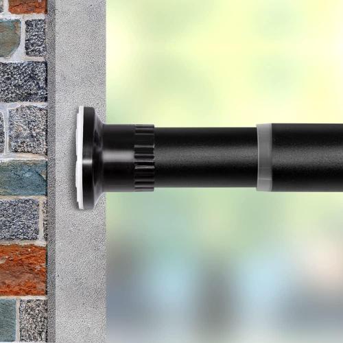Vailge Room Divider Tension Rods, Premium Curtain Tension Rods,83-122 Inch,No Drilling, Adjustable Large Window Stall Tension Pole-Black