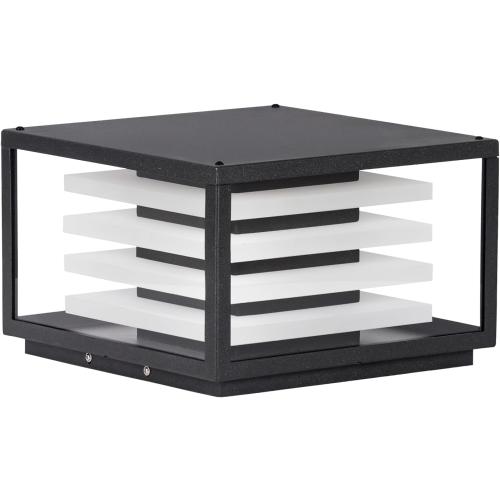 11.8 Outdoor Post Lights Hard Wired, Glass Pillar Lights Outdoor Waterproof, 3000K LED Column Light Outside, AC100-240V Large Square Post Lamp, Modern Pillar Light for Patio Columns (1 Pack)