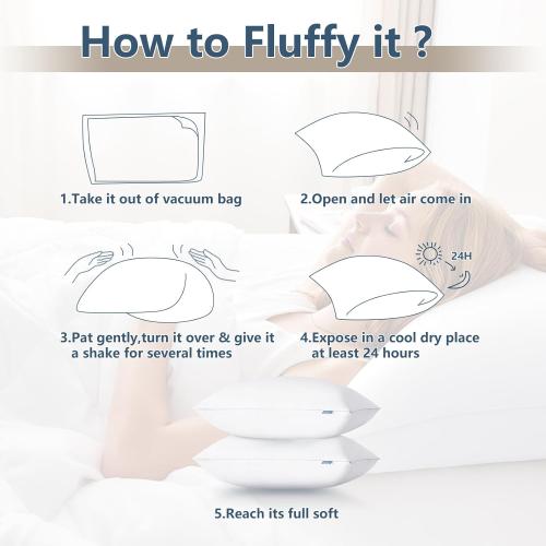 CozyLux Pillows King Size , Hotel Quality Bed Pillows for Sleeping 2 Pack, Cooling Pillows for Side Back and Stomach Sleepers, Down Alternative Luxury Soft Supportive Fluffy Pillows (19x34)