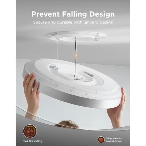 Govee Ceiling Light Ultra 21 Inch, 5000LM Smart Flush Mount Ceiling Light Fixture, Compatible with Matter & Alexa, RGBIC & Tunable White 2700K-6500K, DIY Ceiling Canvas for Living Room Bedroom