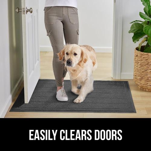 GORILLA GRIP Dirt Grabber Door Mat Durable Mesh for Indoor Outdoor Use | Front Door Mat Outside Entrance, 35X23, Heavy Duty Dirt Trapper, High Traffic Mud Scraper, Low Profile Welcome Mat, Dark Gray