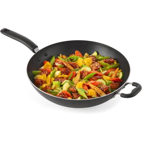 Specialty Nonstick Woks & Stir-Fry Pan Oven Broiler Safe 350F Cookware, Pots and Pans, Dishwasher Safe Black