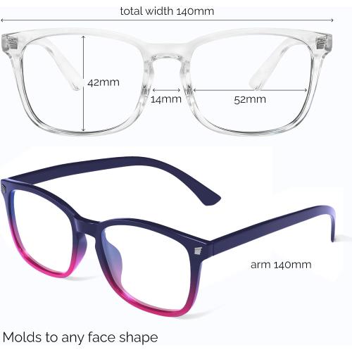 livho Blue Light Blocking Glasses, Computer Reading/Gaming/TV/Phones Glasses for Women Men,Anti Eyestrain & UV Glare