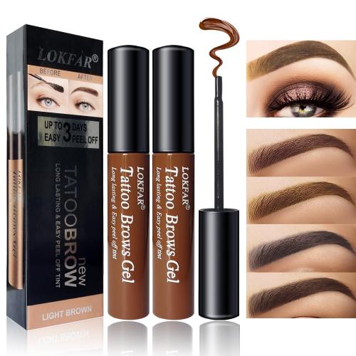 Peel Off Tattoo Eyebrow Gel Set, Natural Color Eye-Brow Gel Long-Lasting Waterproof Eyebrow Tattoo, Easy Peel Off Eyebrow Brow Tattoo Makeup -Up To 3 Days (Light Brown)
