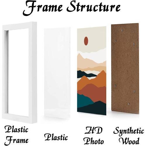 White 16x20 Picture Frame Set of 3, High Transparent Frame for 16 By 20 Photo Collage Canvas Poster Size Wall Mount and Tabletop Horizontally Vertically (White, 16 x 20 inches)