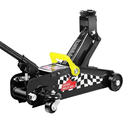 Floor Jack 1.5 Ton (3,000 LBs) Hydraulic Car Jack, Lifting Range from 5.1 Inch to 12.6 Inch, Fits Sedans Automotive Black