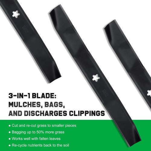 134149 Mulching Blades for Craftsman 42 inch Mower Blade LT2000 LT1000 YS4500 Replace 422719 532134149 Husqvarna Poulan Pro 42'' Deck Riding Lawn Mower 5 Point Star (2 Pack)
