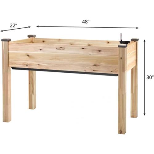 CedarCraft Self-Watering Elevated Cedar Planter (22” x 48” x 30 H) - Flexibility of Container Gardening Convenience of Self-Watering. Grow Healthier, More Productive Plants. No Tools Required