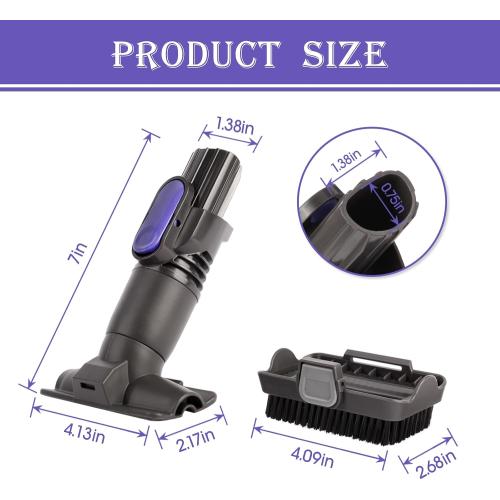 Vacuum Attachments Compatible with Shark Pet Cordless Stick IX141 IZ162H IZ361H IX140 IX142 IX143 IZ140 IZ142 UZ145 Removable 2-in-1 Tool Brush Replacement Parts for D-Shaped Vacuum # 613FJ160
