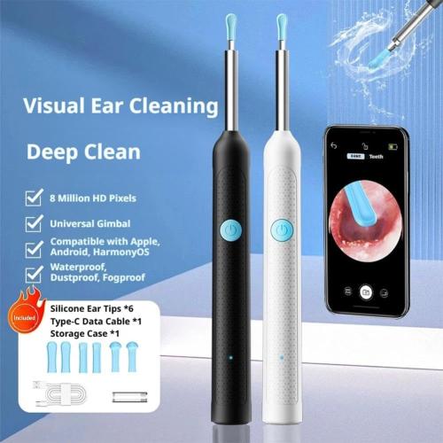Ear Wax Removal Tool with Camera，Endoscope Ear Pick Cleaner Kit with Spoon,Smart Visual Ears Cleaners Tool,USB Visual Ears Cleaner for Adults and Kids,Pets,Personal Health Care Device