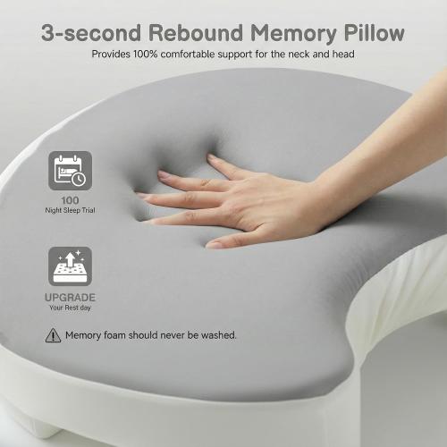 Side Sleeper Pillow with Arm Hole for Shoulder Neck Pain Relief, Ergonomic Arm Pillow for Side Sleepers Adults with Rotator Cuff & Cervical Support, Cooling Memory Foam, Machine Washable Cover