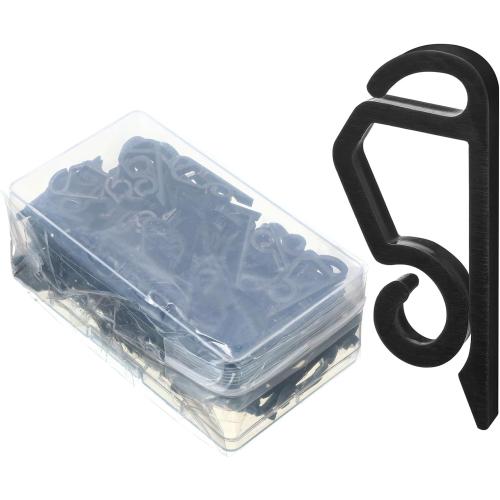 Marsui 120 Pieces Christmas Light Clips Outdoor Gutter Hooks Plastic Seasonal Weatherproof Clips Holiday Fence Hooks for Christmas Roof Tree Outside Hanging String Lights(Black)