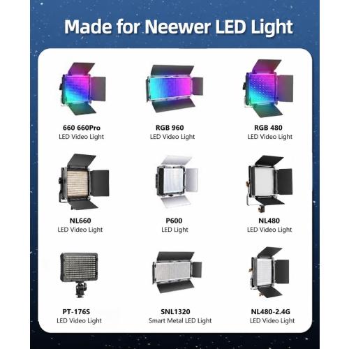12V Charger Fit for Neewer Ring Light Power Cord- (Fit for Neewer 660 960 Pro RGB LED Video Light, NL660 Bi Color LED Studio Light, PL60C Panel Light, NW-120500D2 Replacement Power Supply Adapter)