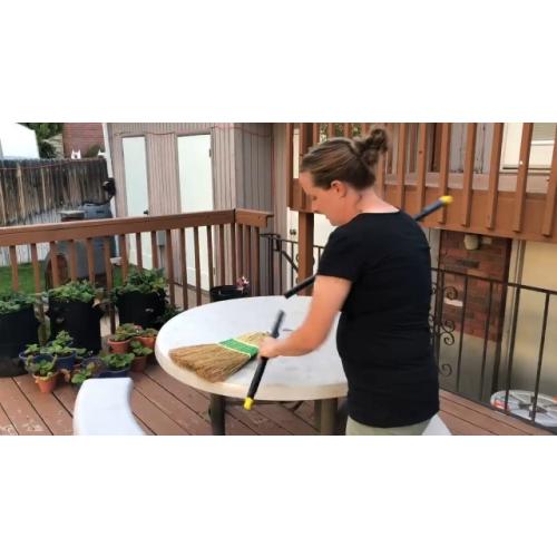 Yocada Heavy-Duty Corn Broom Commercial Indoor Outdoor Broom 59.8 inch Tall | for Courtyard Garage Lobby Mall Market Floor Home Office Leaves Stone Dust Rubbish
