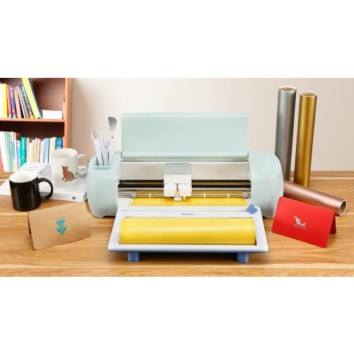 Blue and White RANCOVY Vinyl Roll Holder with Trimmer for Cricut Maker 3 and Cricut Explore 3, Perfect for Clean Precise Cuts of Smart Vinyls and Heat Transfer Vinyl Iron On