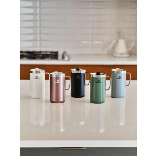 STANLEY Stay-Hot Camp Mug 24 oz | Press Fit Drink Through Lid | Cup for Coffee, Tea and Drinks | Insulated Stainless Steel Coffee Mug | BPA-Free | Plum