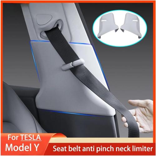 Car Seat Belt Adjust Compatible for Tesla Model Y Anti-Neck Belt Limiter Driver and Copilot Seat Belt Anti Neck Buckle Panel(Driver Copilot 2Pcs)