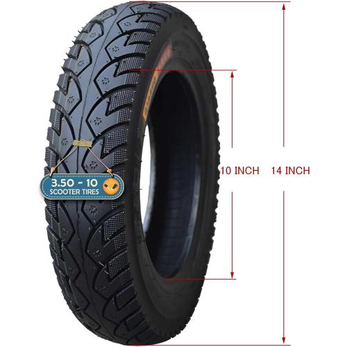 3.50-10 Bike Tire with Dog Paw-Like Depression Anti-Edge Skid Tread 3.50 10 Tubeless Street llantas with Valve Stem, Thickened Wear-Resistant Anti-Skid Pneu 3.5-10 51G 4 P.R. 250KPA Neumaticos