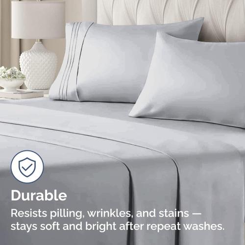 Queen Pillow Cases Set of 2 - Ultra Soft Pillowcase Covers - Steel Blue