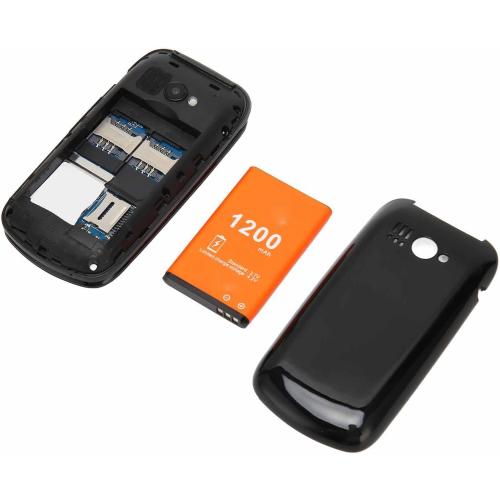 Black ASHATA F4 Senior Flip Phone, 2G SOS Big Mobile Phone with Powerful Flashlight, 1.77 Screen, Dual SIM, High Volume, Basic Cell Phone for Elderly, 1200mAh Battery, Easy to Use (US)